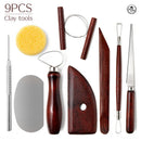 Ceramic studio multi-tool kit with wooden handles