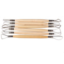 6-Piece Wooden Handle Sculpting Tools Set for Clay Carving