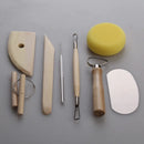 8-Piece Essential Wooden Pottery Tool Set for Beginners