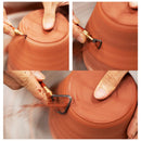 Tungsten Steel Trimming Tool with Rosewood Handle – Premium Pottery Finishing Knife