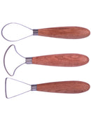 3-Piece Large Wooden Handle Clay Scraper Set – Texturing & Sculpting Tools